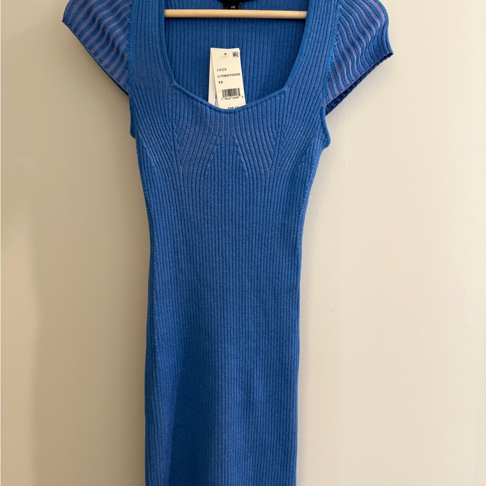 French Connection Azure Ribbed Knit Top